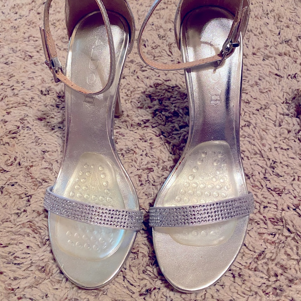 Aldo Silver Dress Sandals. Excellent condition. Size 7-1/2.
